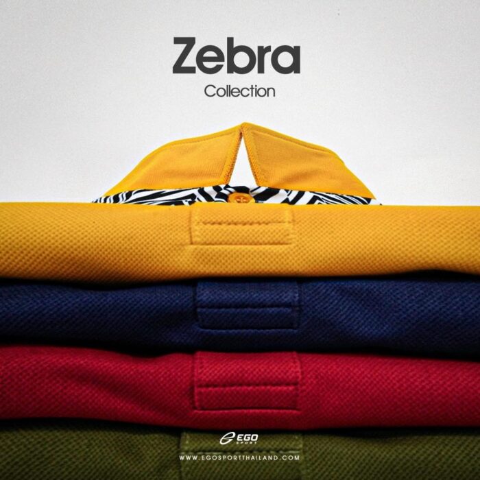 EGO SPORT EG6183 Zebra Collection เสื้อโปโล เสื้อโปโลแขนสั้น ตกแต่งฐานปกลายม้าลาย Anti-Bacterial 99.95%