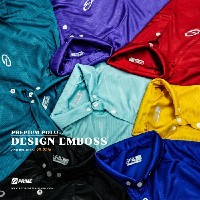 EGO PRIME PM219 เสื้อโปโล สีขาว เสื้อโปโล แอนตี้แบคทีเรีย 99.95%