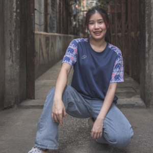 EG1019 เสื้อคอกลมพิมพ์ลายช้างซอฟต์พาวเวอร์