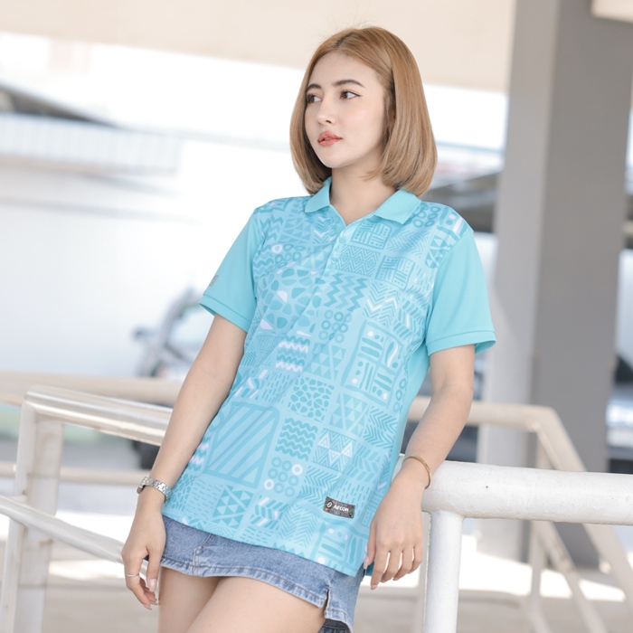 EG6202 เสื้อโปโลหญิงพิมพ์ลาย AFCON