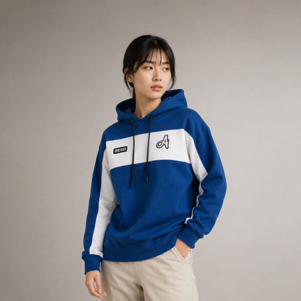 AE401 เสื้อฮู้ดแบบสวม สีน้ำเงิน