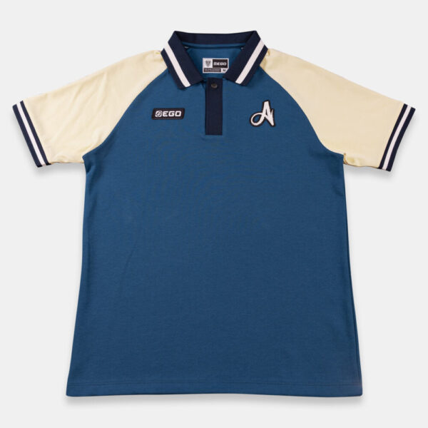 Second image of AE608 เสื้อโปโลแขนสั้น สีน้ำเงิน/ครีม