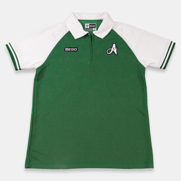 Second image of AE610 เสื้อโปโลแขนสั้นมีซิป สีเขียว/กรม