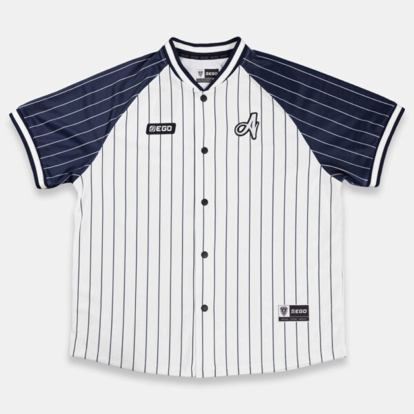 Second image of AE611 เสื้อเบสบอลโอเวอร์ไซส์เจอร์ซีย์ สีขาว