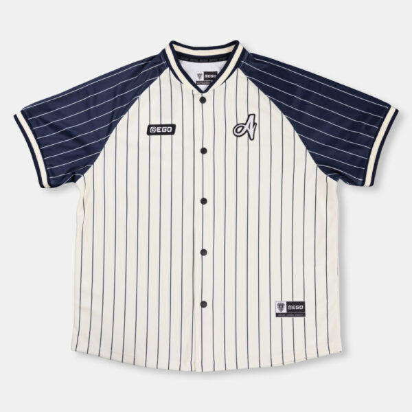 Second image of AE612 เสื้อเบสบอลโอเวอร์ไซส์เจอร์ซีย์ สีครีม