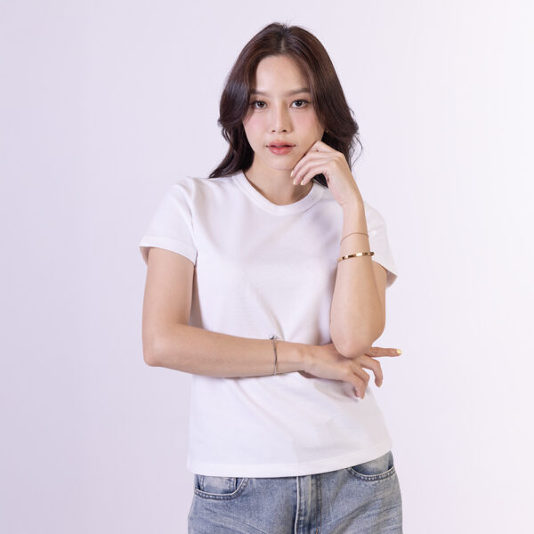 TT010 เสื้อยืดหญิงสีล้วนแขนสั้น
