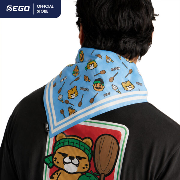 TS031 ผ้าพันคอ EGO x CHAOKOH สีฟ้า