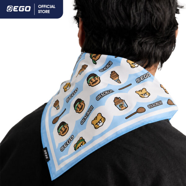 TS032 ผ้าพันคอ EGO x CHAOKOH สีขาว