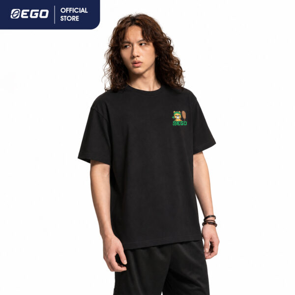 TS024 เสื้อยืดโอเวอร์ไซส์ EGO x CHAOKOH ดำเขม่า